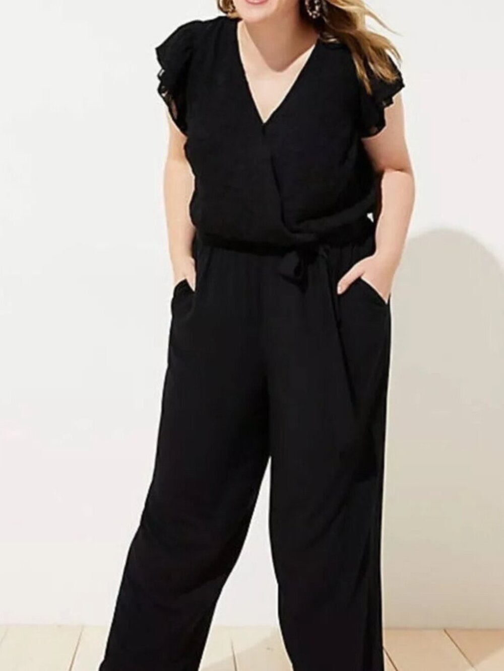 LOFT criss Black Jumpsuit XL